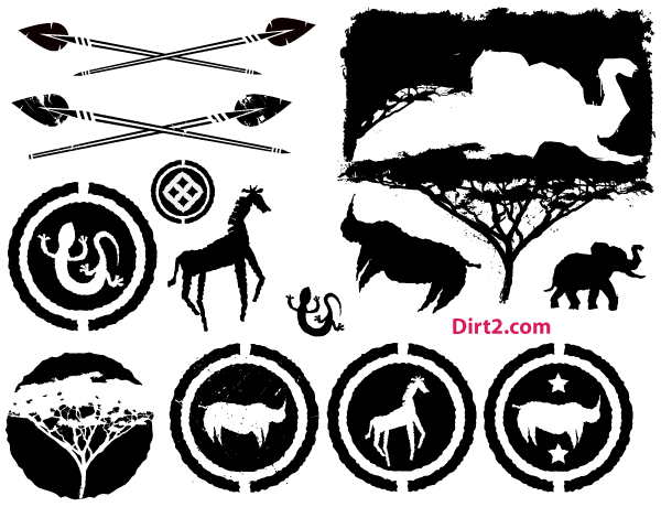 Free Vector Pack: African Animals Silhouettes