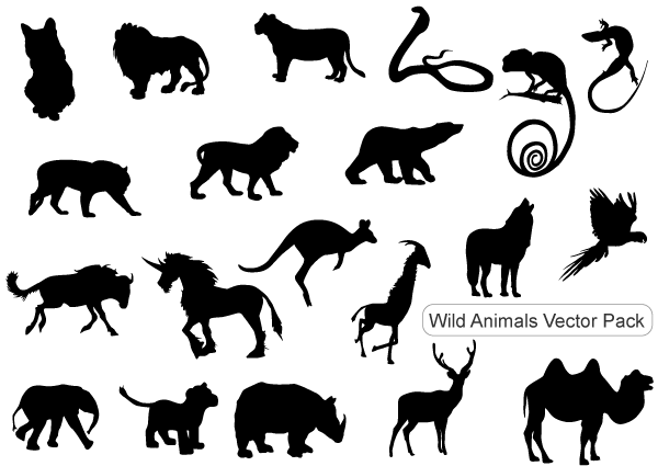 Free Vector Pack: Wild Animals Silhouettes