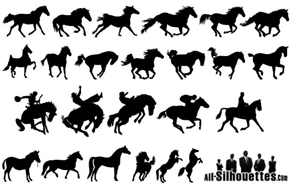 Horse Silhouettes Free Vector Pack