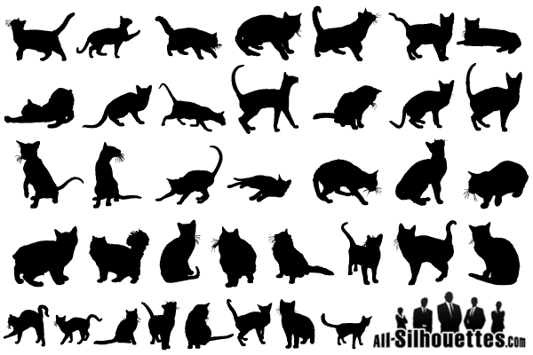 Free Cats Vector Silhouettes Images