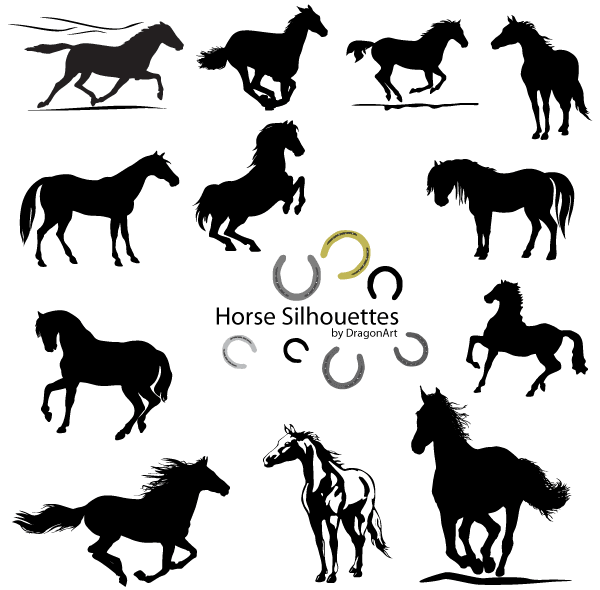 Vector Horse Silhouettes Free