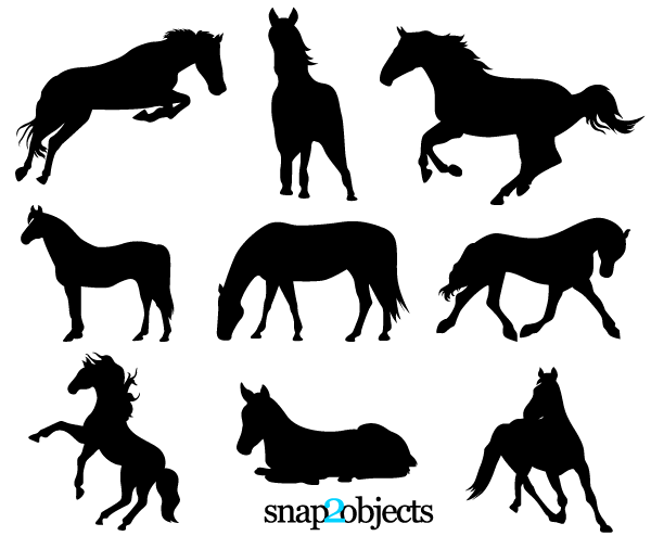 Horse Silhouettes Free Vector