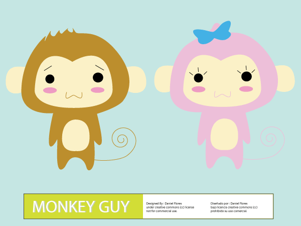 Vector Cute Cartoon Monkey Guy