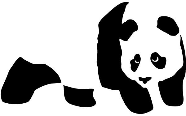 Panda Bear Stencil Vector Art
