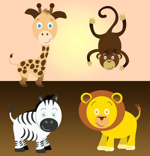 Vector Cartoon Safari Animals Images