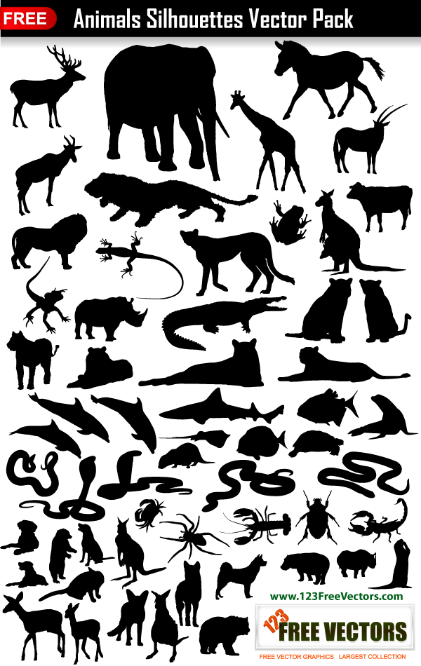 Animals Silhouettes Collection Vector Pack