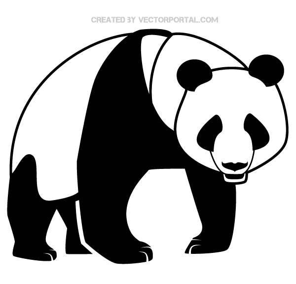 Panda Bear Silhouette Image