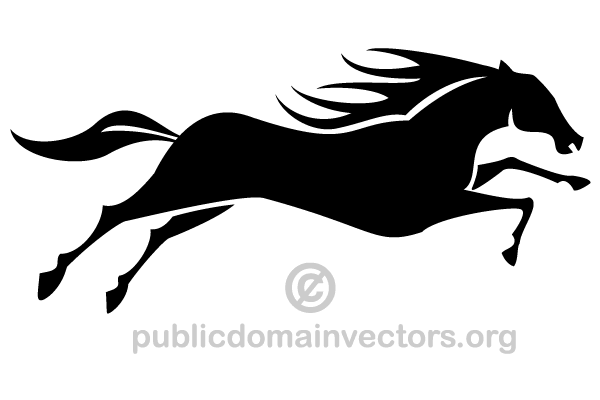 Running Horse Silhouette Image