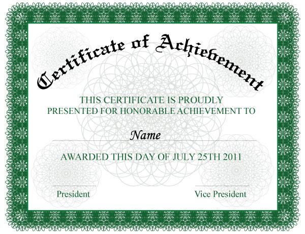 Certificate of Achievement Vector Illustration