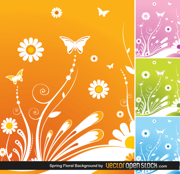 Free Spring Flower Background Vector Graphics