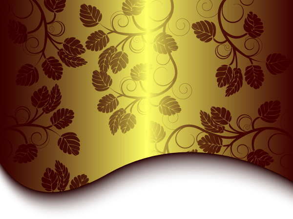 Golden Floral Background Vector Free