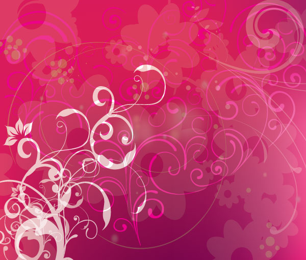 Pink Background with Swirls Vector Design