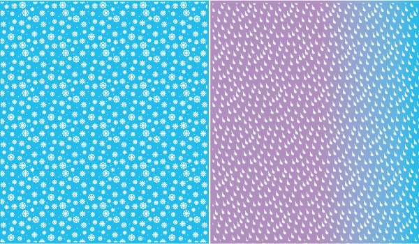 Snowflakes and Rain Drops Background Free Vector