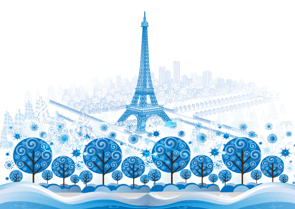 Vector Blue Paris Background Graphics