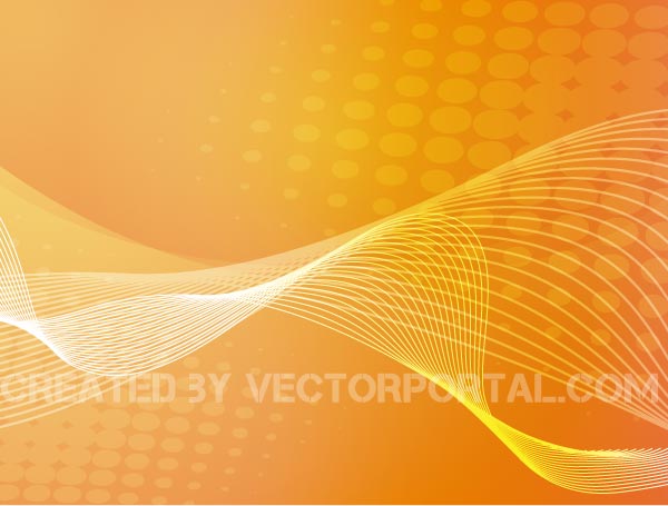 Abstract Orange Color Background with Wavy Flowing