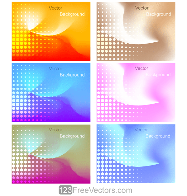 Vector Abstract Gradient Mesh Background with Halftone