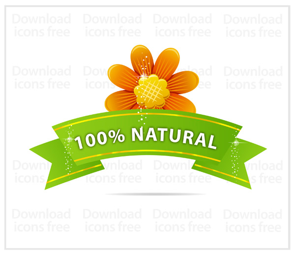 Free Vector Ribbon with Yellow Flower