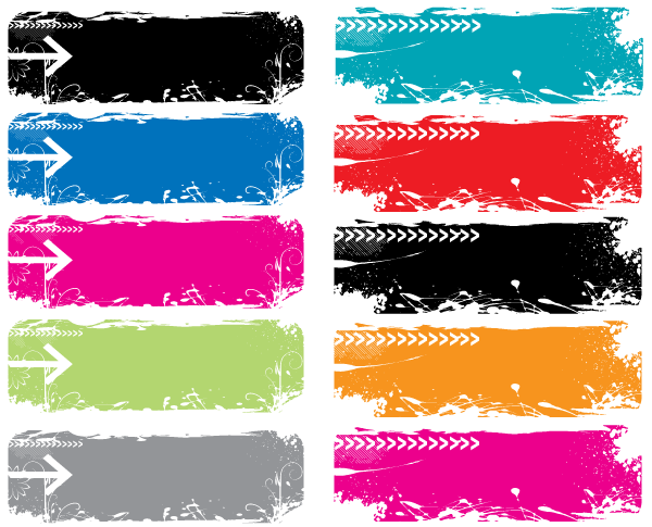 Colorful Grunge Vector Banners