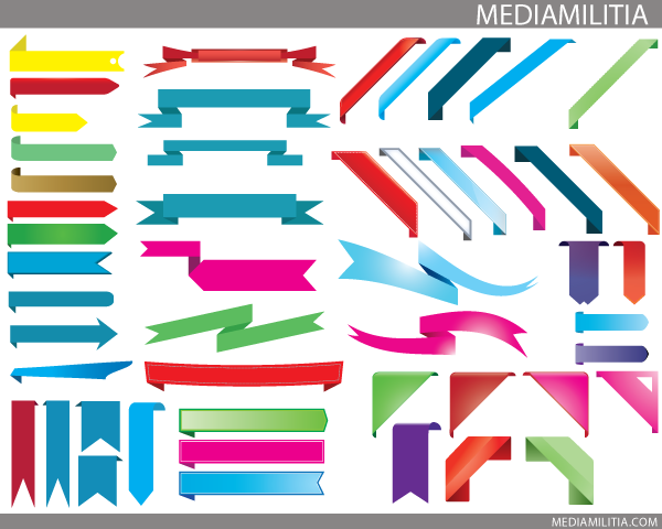 3D Elements – Banners & Ribbons Vector