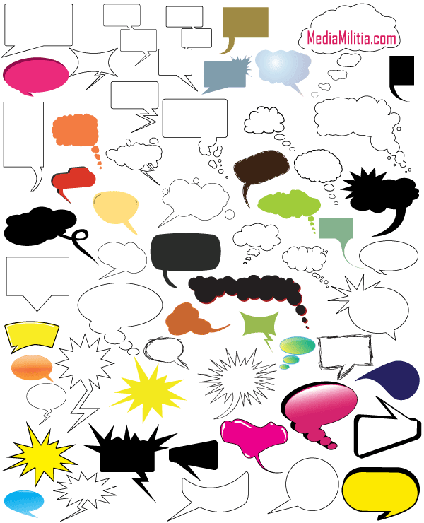Vector Thought and Speech Bubbles Illustrator Pack