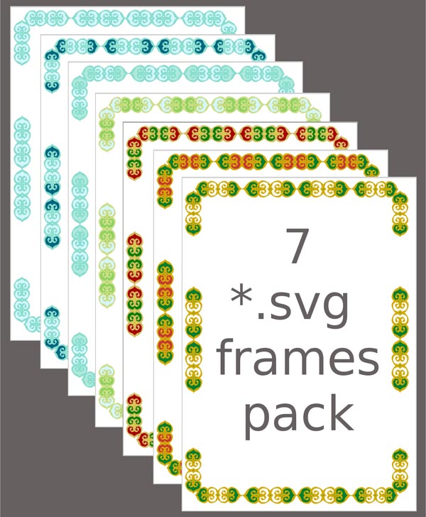 Vector Floral Swirl Frames SVG