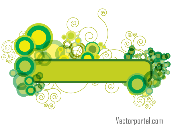 Green Abstract Floral Banner Design