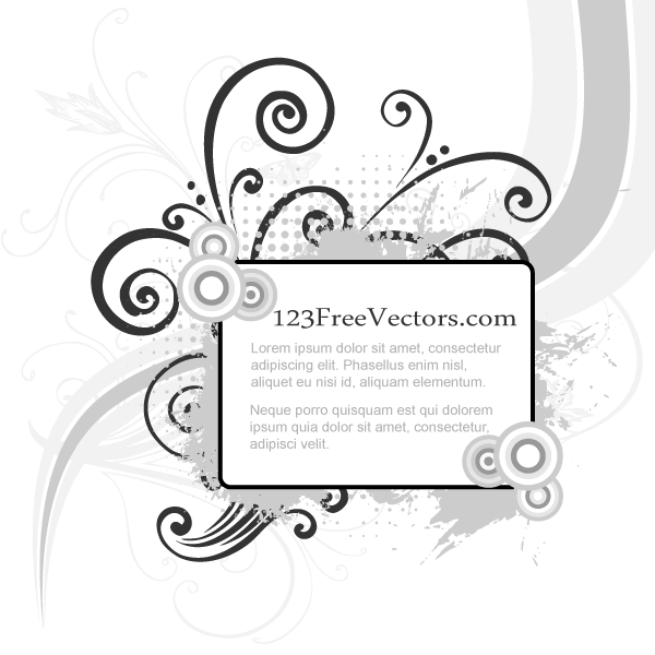 Vector Flowers Frame with Halftone