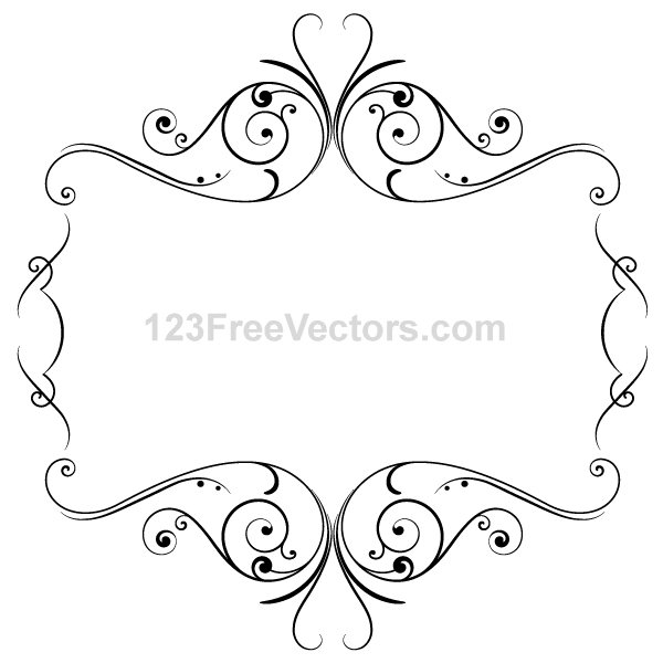 Floral Ornament Frame Vector Graphics