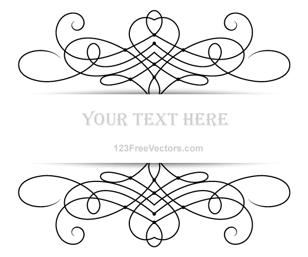 Vector Floral Ornament Banner with Place for Your Text
