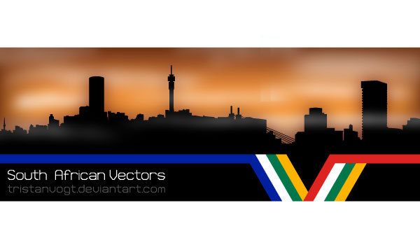 Johannesburg Skyline Silhouettes Vector