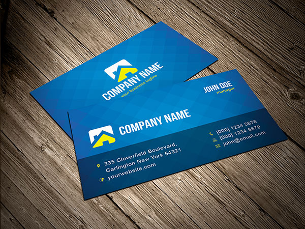 Free Blue Business Card Template Vector