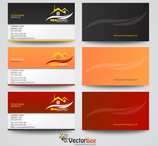 Real Estate Business Card Vector Designs
