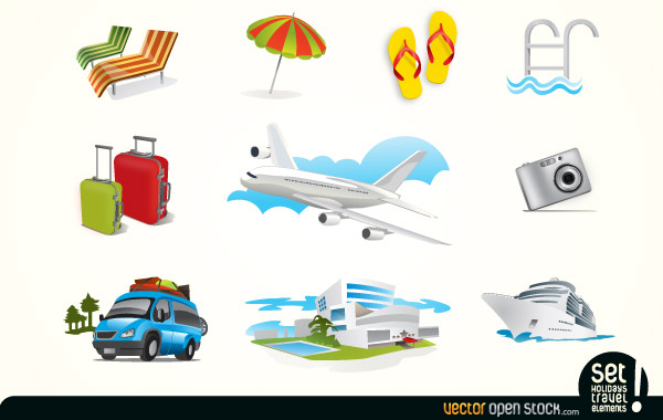 Vector Holiday Travel Elements