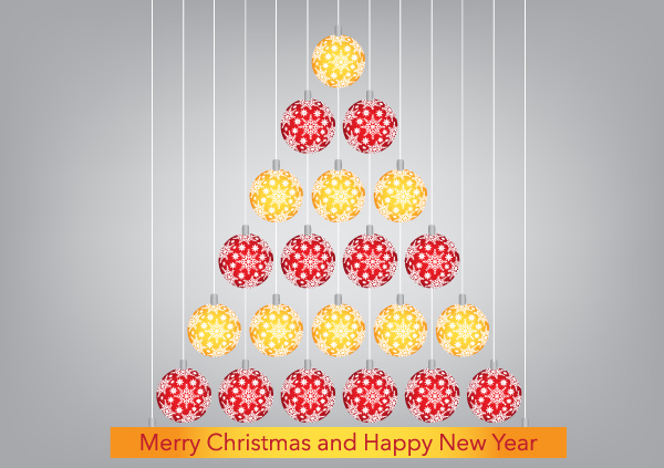 Merry Christmas and Happy New Year Vector
