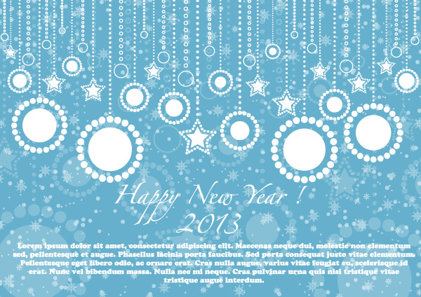 Happy New Year 2013 Blue Card Vector Illustration