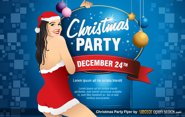 Christmas Party Flyer Template Free Vector