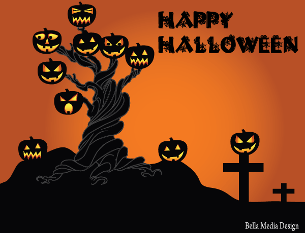 Halloween Spooky Tree Vector Free