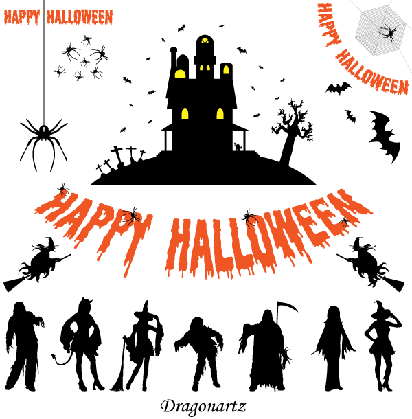 Halloween Silhouettes Free Vector Graphics