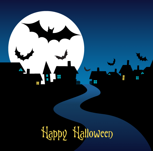 Happy Halloween Night Card Design Vector Image