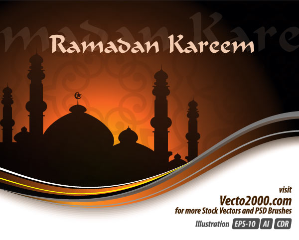Ramadan Kareem Vector Greeting Card Design