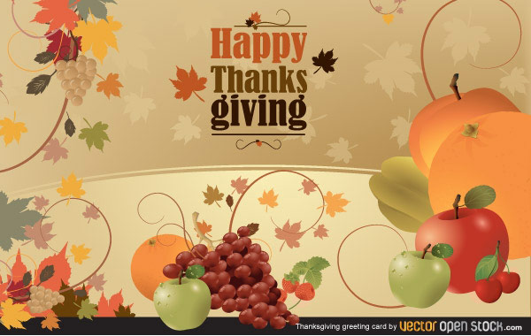 Thanksgiving Greeting Card Vector Illustration