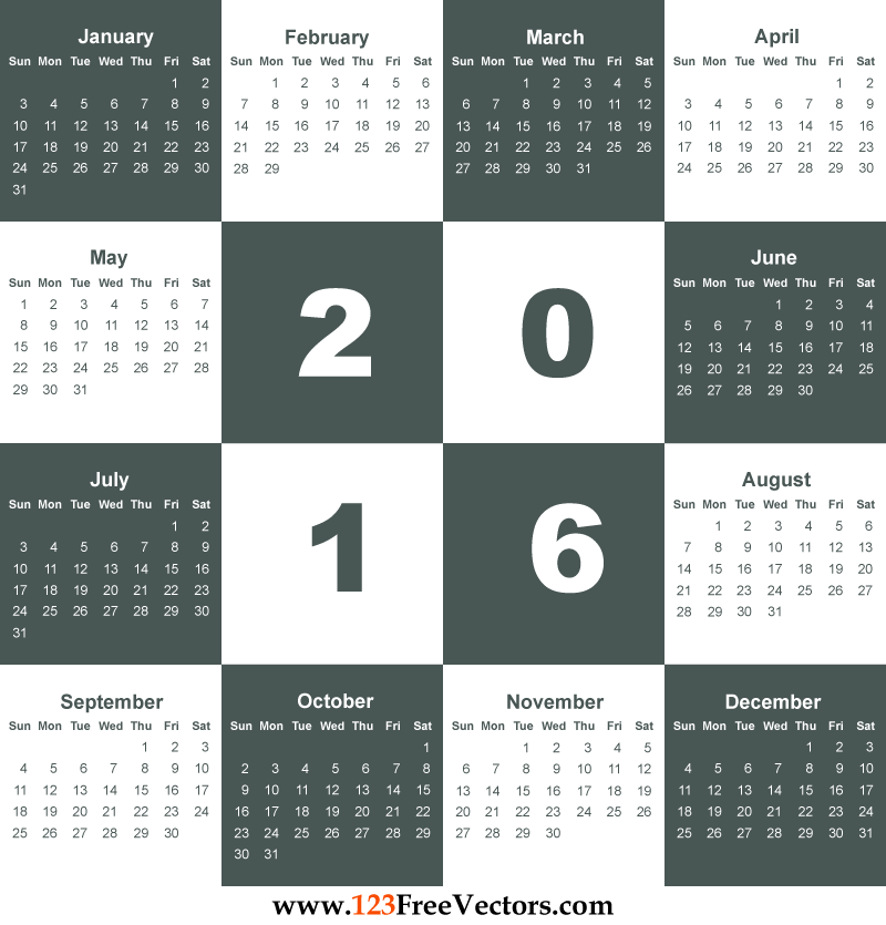 2016 Calendar Template