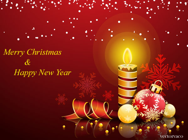 Vector Christmas and New Year Greeting Card