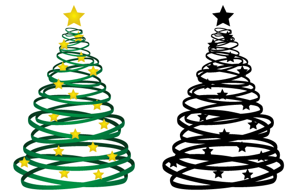 Ribbon Christmas Tree Vector
