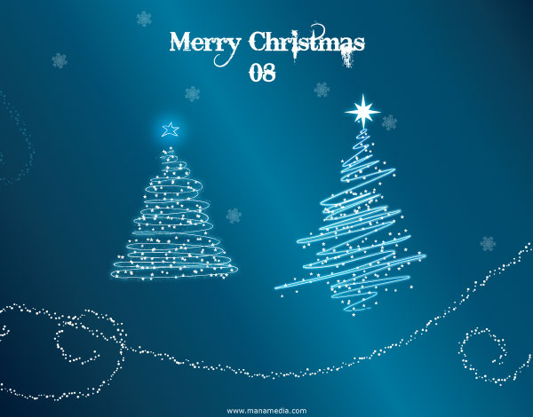 Vector Sparkle Christmas Tree with Snow Wallpaper