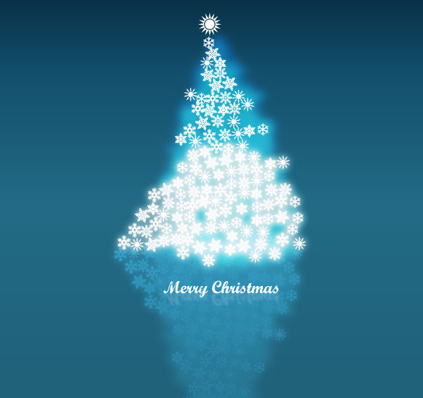 Snowflake in Christmas Tree Background Vector Image