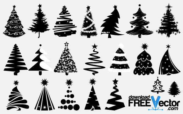 Christmas Tree Vector Silhouettes