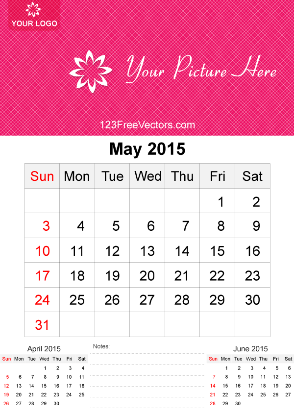 May 2015 Calendar Template Vector Free