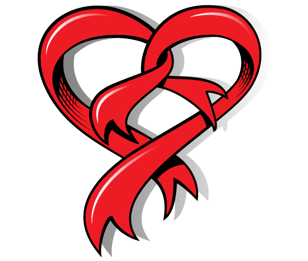 Vector Heart Shaped Ribbon