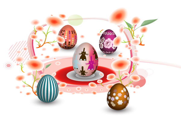 Vector Colorful Easter Eggs Illustration